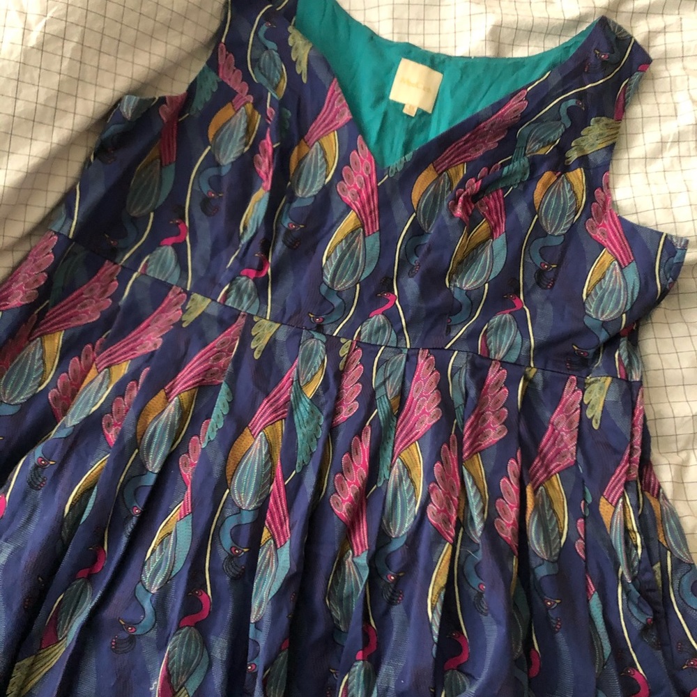 Purple Peacock Midi Dress, 4x